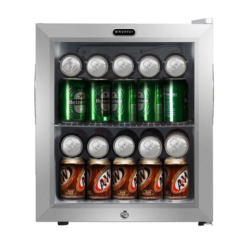 Whynter Compact Stainless Steel Beverage Cooler – 62-Can Locking Undercounter Model 1