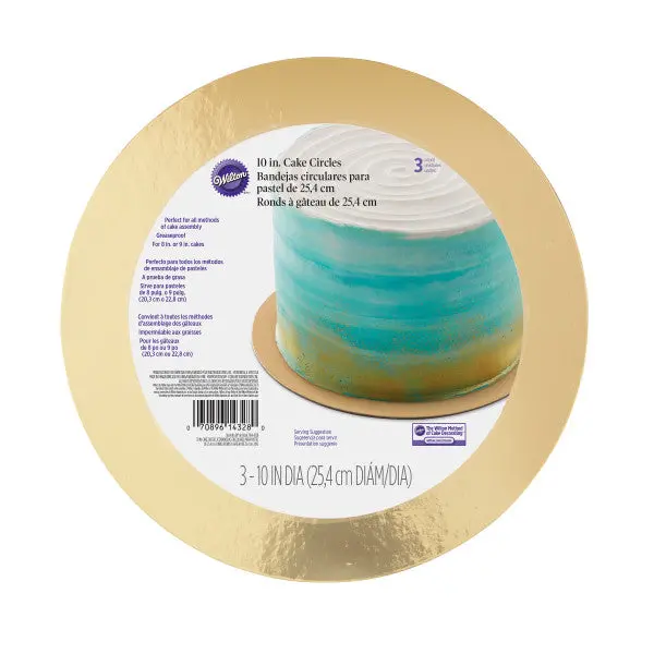 Wilton 10-Inch Round Gold Cake Boards – 3-Pack Elegant Presentation Set 1