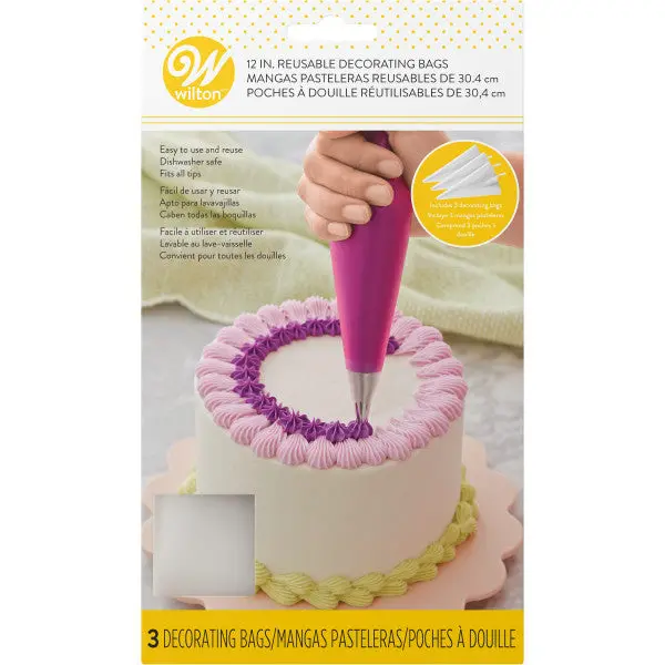 Wilton 12-Inch Reusable Piping Bags For Baking (3-Pack) 1