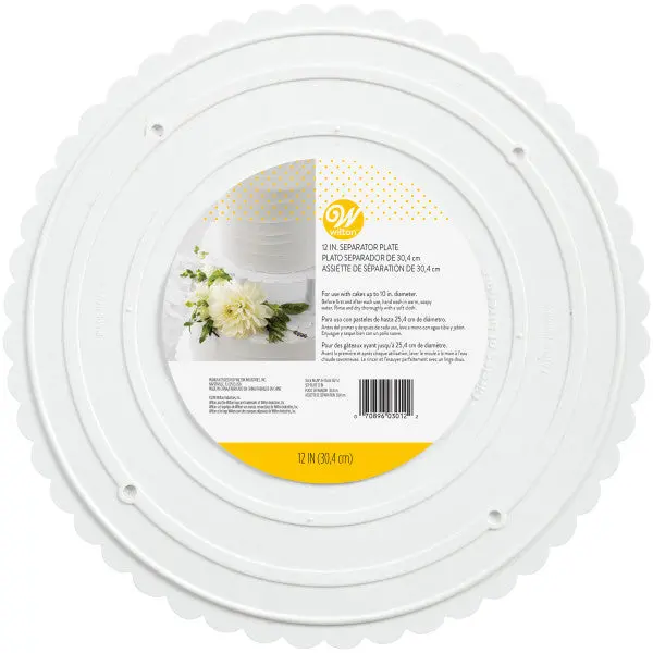 Wilton 12-Inch Scalloped-Edge White Separator Plate 1