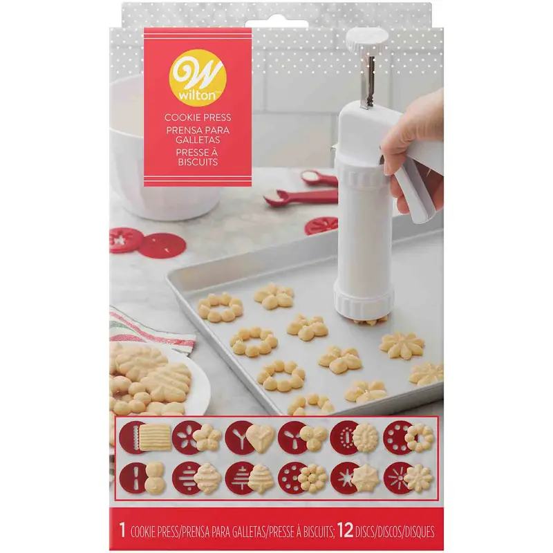 Wilton 13-Piece Cookie Press Kit – Versatile Dough Decorating System 1