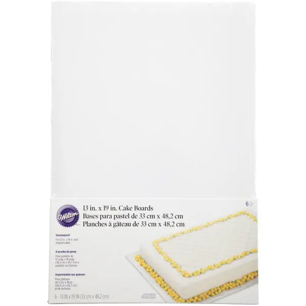 Wilton 13 X 19-Inch Rectangular Cake Boards – 5-Piece Large-Cake Support Kit 1