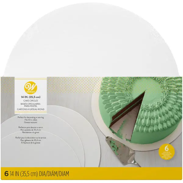 Wilton 14-Inch Round Cake Boards – 6-Pack Heavy-Duty Serving Supports 1