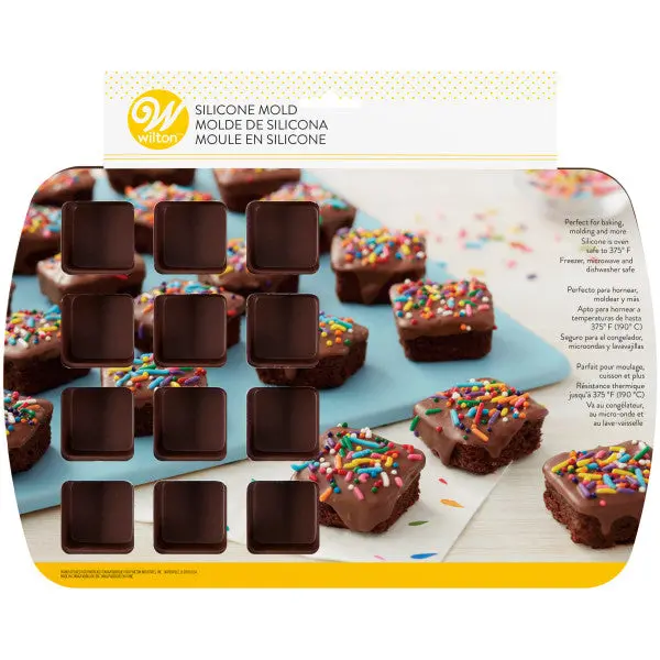 Wilton 24-Cavity Silicone Mold For Bite-Sized Brownie Squares 1