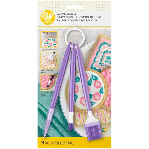 Wilton 3-Piece Cookie Decorating Essentials Set – Piping, Detailing, And Control Tools 1