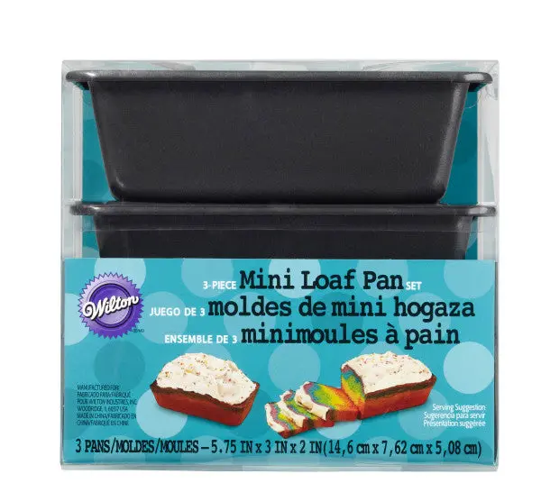 Wilton 3-Piece Non-Stick Mini Loaf Pan Set For Uniform Baking 1