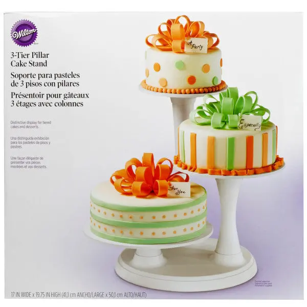 Wilton 3-Tier Pillar Cake Stand – Elegant Stacked Serving Platform 1