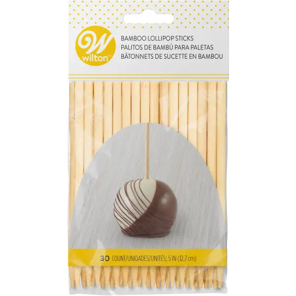 Wilton 5-Inch Bamboo Sticks For Cake Pops, Candy Apples, And Lollipops (30-Pack) 1