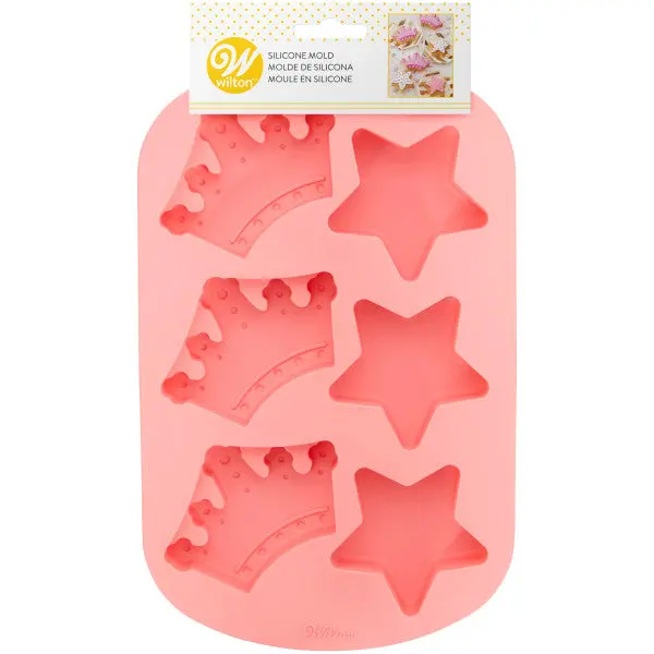 Wilton 6-Cavity Royal Crowns And Stars Silicone Cake Decor Mold 1