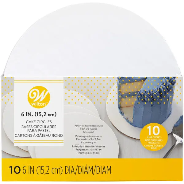 Wilton 6-Inch Round Cake Boards – 10-Pack Disposable Baking Supports 1