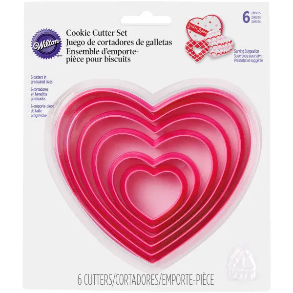Wilton 6-Piece Nested Heart Cookie Cutter Set – Plastic, Precision-Cut 1