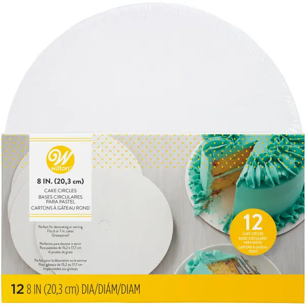 Wilton 8-Inch Round Cake Circles – 12-Pack Reusable Baking Rings 1