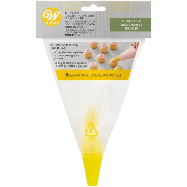 Wilton All-In-One Disposable Decorating Bag With Integrated #2A Round Tip 1