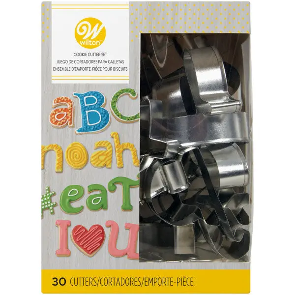Wilton Alphabet Cookie Cutter Set – 30-Letter Stainless Steel Assortment 1