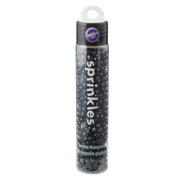 Wilton Black Jumbo Nonpareils – 1.8 Oz Bold Sprinkles For Decorating 1