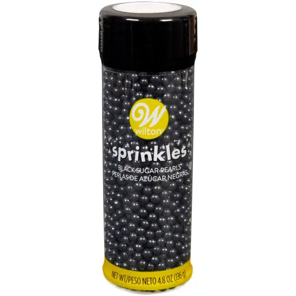 Wilton Black Sugar Pearl Sprinkles – 4.8 Oz Elegant Dark Decorative Topping 1