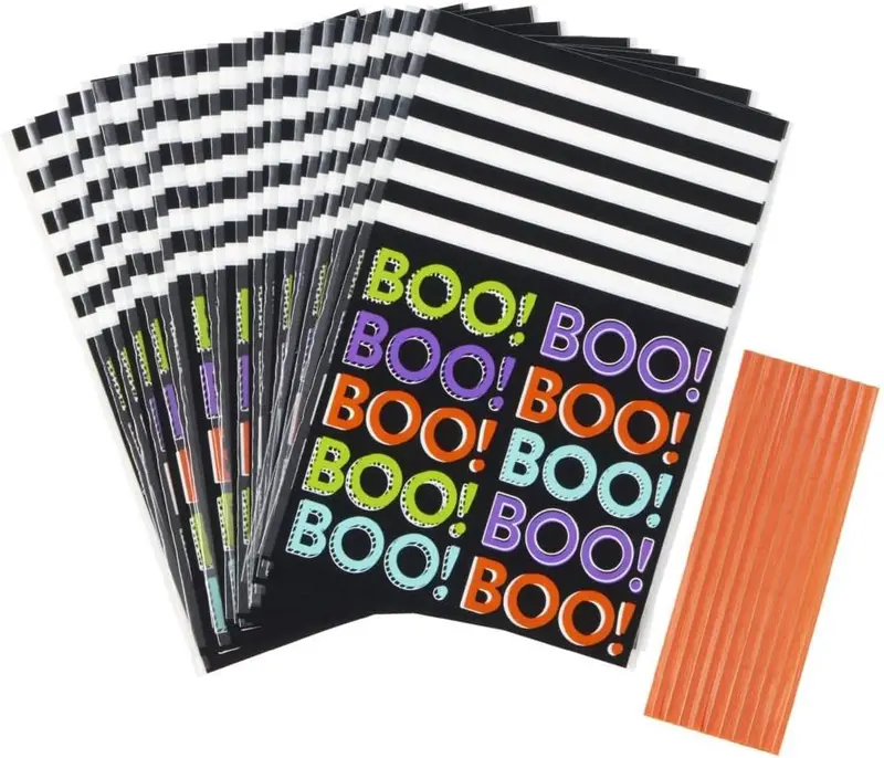 Wilton 'Boo!' Printed Treat Bags – 20-Count Halloween-Themed Gift Pouches 1