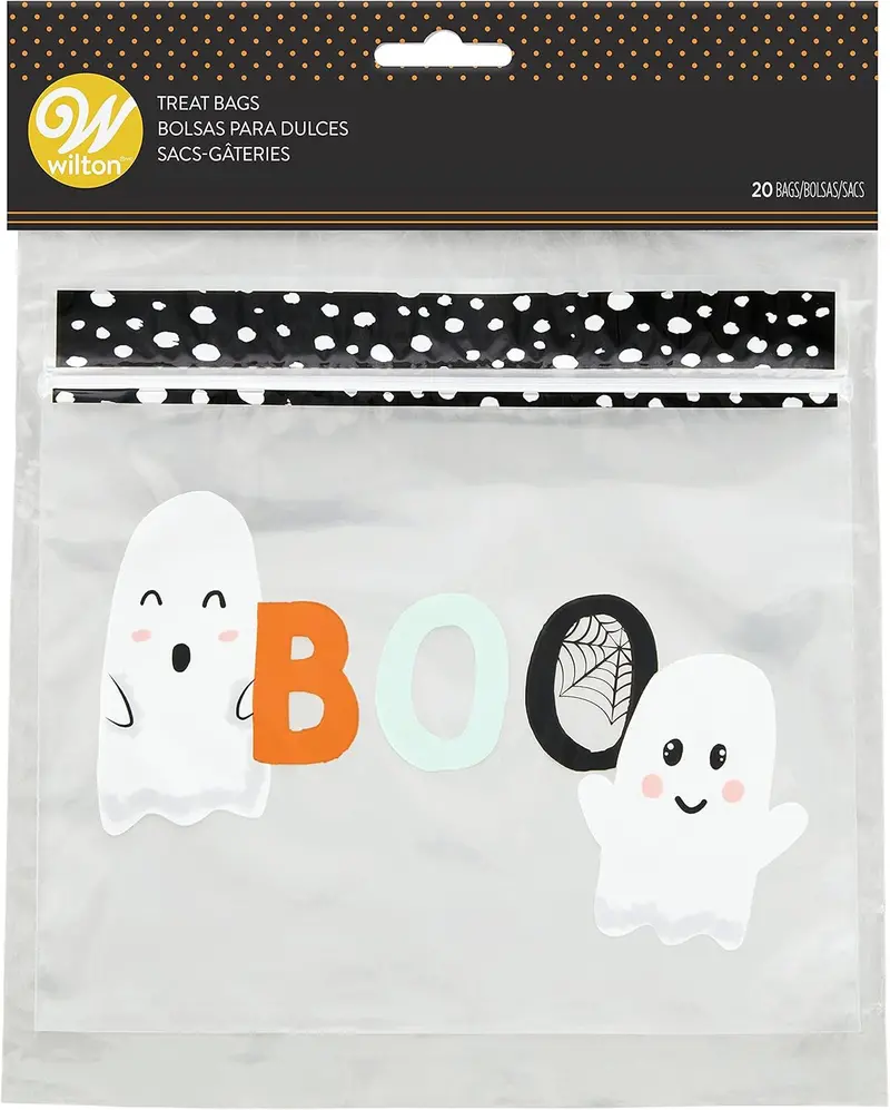 Wilton Boo Resealable Sandwich-Sized Treat Bags – 20-Pack Halloween Snack Holders 1