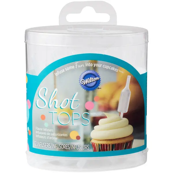 Wilton Bottle-Shaped Flavor Infuser Shot Tops – 12-Count Drink Enhancer Caps 1