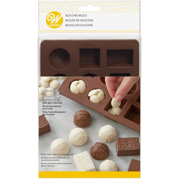 Wilton Box Of Chocolates Silicone Mold – 15-Cavity Gourmet Candy Shaper 1