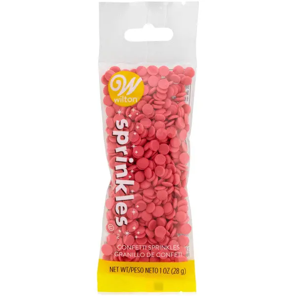 Wilton Bright Pink Confetti Sprinkles (1 Oz) – Playful Baking Decoration 1