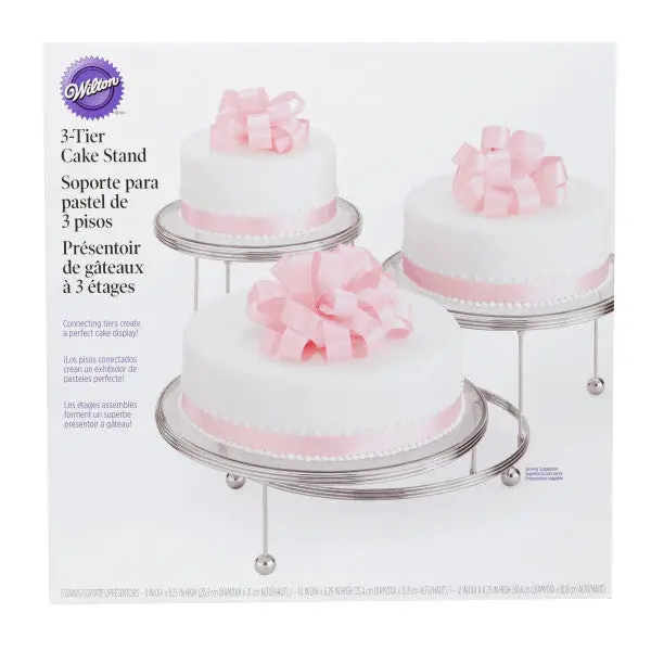 Wilton Cakes 'N More 3-Tier Chrome Cake Stand – Tiered Display Platform 1