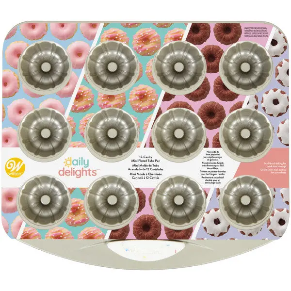 Wilton Daily Delights 12-Cavity Mini Fluted Bundt Tube Pan 1