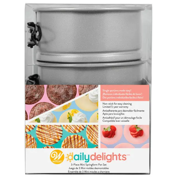 Wilton Daily Delights 3-Piece Mini Springform Pan Set For Cheesecakes & More 1