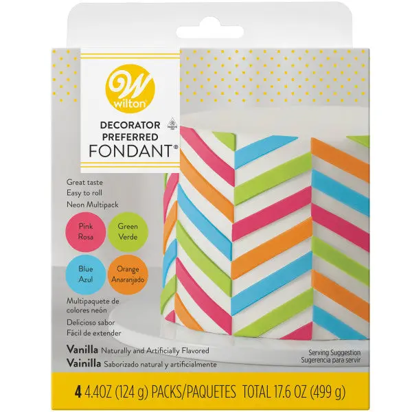 Wilton Decorator Preferred Neon Fondant (4-Pack) – High-Impact Vibrant Icing 1