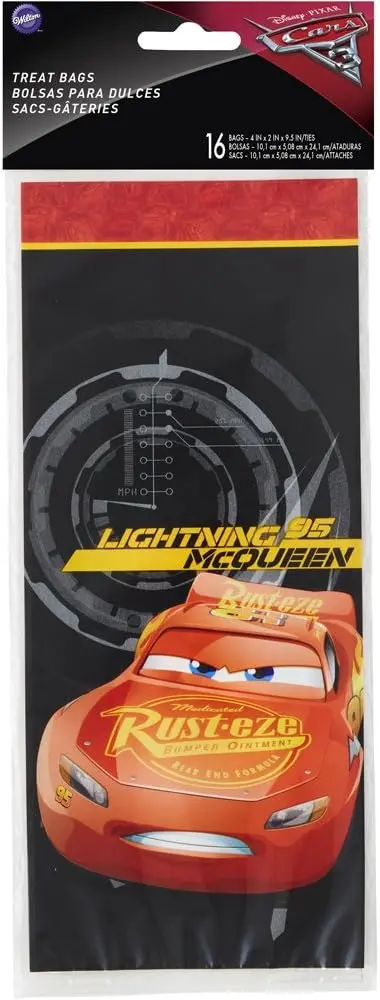 Wilton Disney Pixar Cars 3 Themed Treat Bags With Ties – Pack Of 16 1