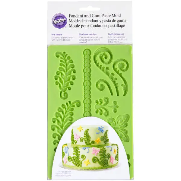 Wilton Fern Leaf Silicone Mold – Elegant Fondant & Gum Paste Texture Tool 1