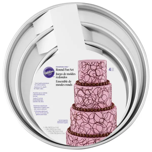 Wilton Four-Piece Round Cake Pan Set: 6", 8", 10" & 12" 1