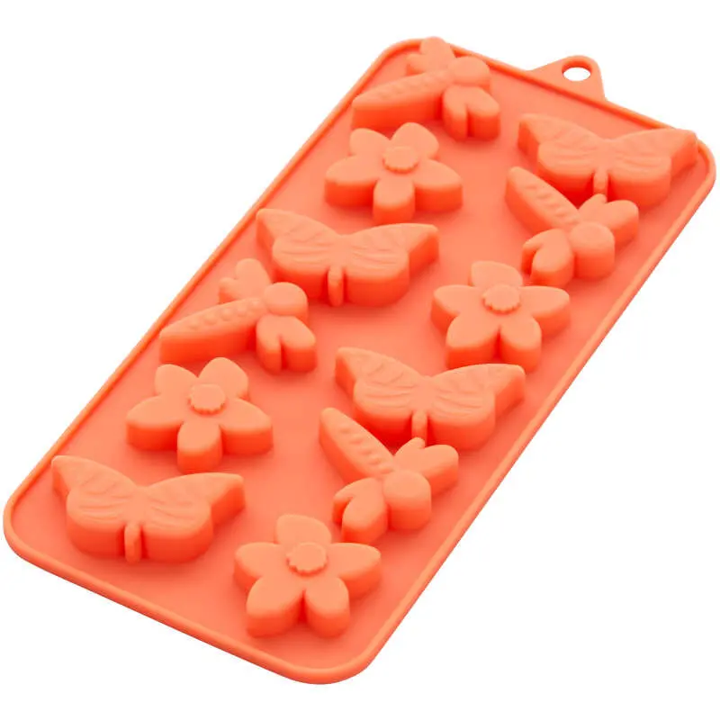 Wilton Garden-Inspired Candy Mold – 12-Cavity Dragonfly, Butterfly & Flower Silicone Tray 1