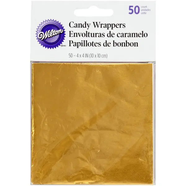 Wilton Gold Foil Candy Wrappers – Pack Of 50 1