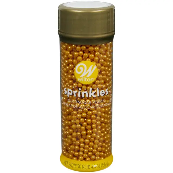 Wilton Gold Sugar Pearl Sprinkles – 4.8 Oz Metallic Baking Accent 1