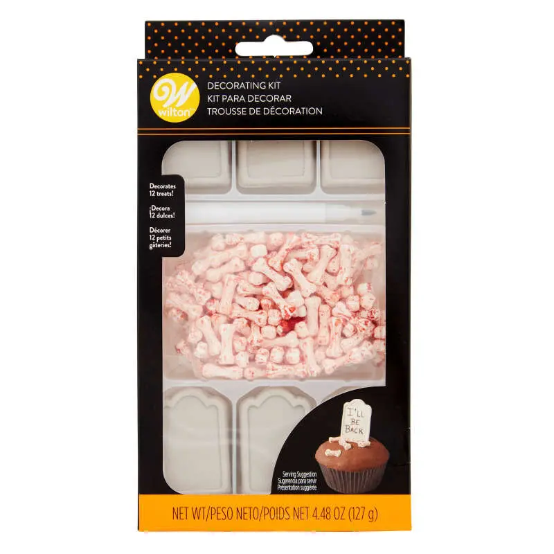 Wilton Graveyard Edible Decor Kit – Tombstone And Bone-Shaped Sugar Accents 1