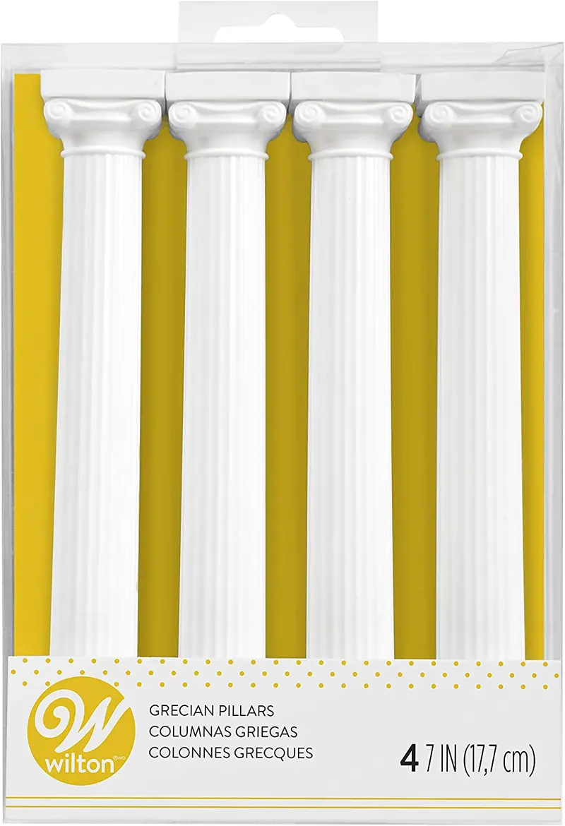 Wilton Grecian Pillar Cake Supports – White, 7-Inch (4-Pack) 1