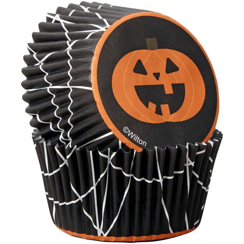 Wilton Halloween Jack-O'-Lantern Cupcake Liners (75-Pack) 1