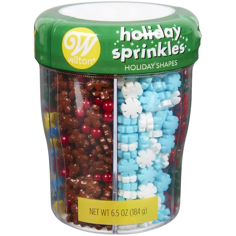 Wilton Holiday Shapes Sprinkles – 6-Cell Assortment (6.02 Oz) 1