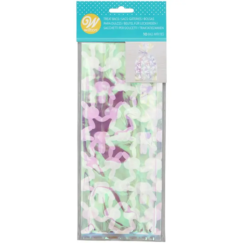 Wilton Iridescent Easter Bunny Treat Bags – Shimmering 10-Pack Favor Bags 1