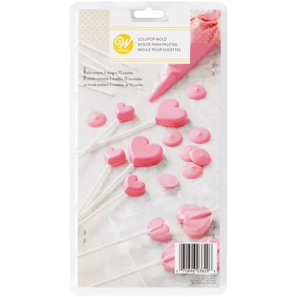 Wilton Mini Heart-Shaped Lollipop Mold – 10-Cavity Candy & Chocolate Maker 1