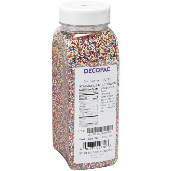 Wilton Multi-Color Nonpareils Sprinkles – 30 Oz Resealable Container 1