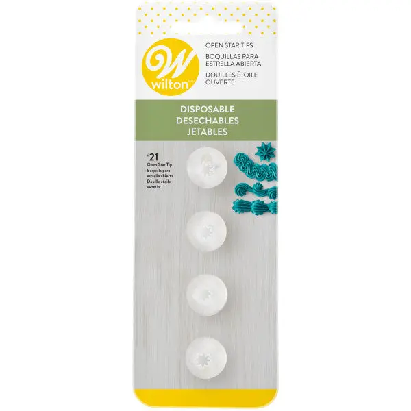 Wilton Open Star Disposable Tip Set (4-Piece, Size #21) 1