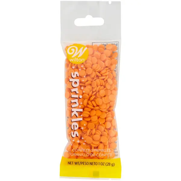 Wilton Orange Confetti Sprinkles (1 Oz) – Bright Baking Decoration 1