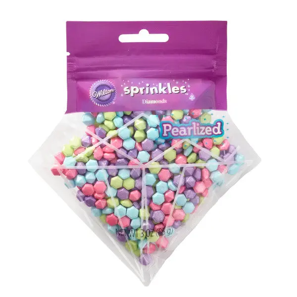 Wilton Pearlized Diamond Sprinkles – 3 Oz Elegant Geometric Cake Topper 1