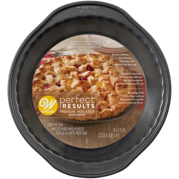 Wilton Perfect Results Deep 9-Inch Non-Stick Pie Pan – 1.5" Depth 1