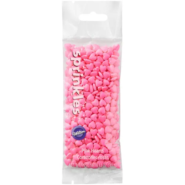 Wilton Pink Heart Sprinkles – 1.1 Oz Sweet Baking Decoration Pouch 1