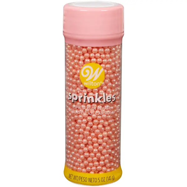 Wilton Pink Sugar Pearls – 5 Oz Smooth, Lustrous Confectionery Accents 1