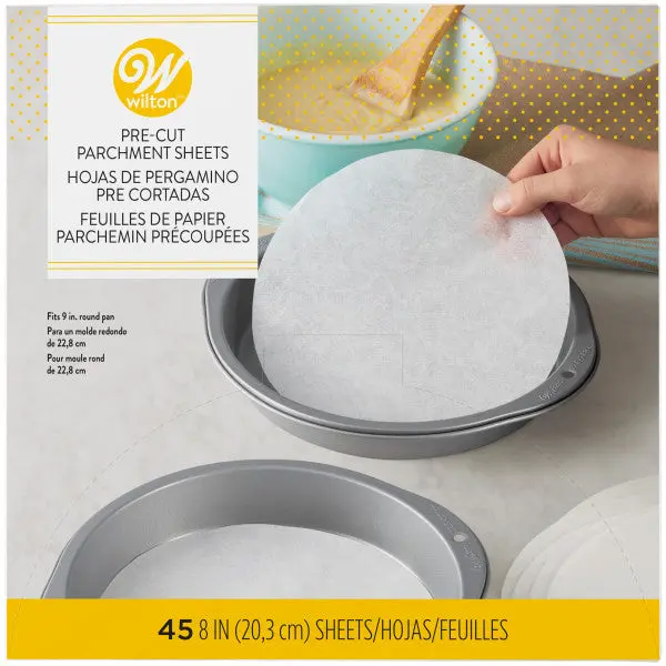 Wilton Pre-Cut Round Parchment Cake Pan Liners – 45-Count Easy-Release Sheets 1