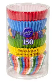 Wilton Primary Color Mini Cupcake Liners – 150-Pack Assorted Brights 1